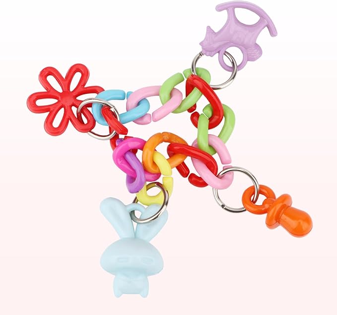 Hypeety Bird Parrot Foot Toy Chewing Swing Bite Toy Plastic Parrot Toys Bird Toys Macaw Toys for Lovebirds Conures Caiques Sun Parakeet Cockatiel Budgie