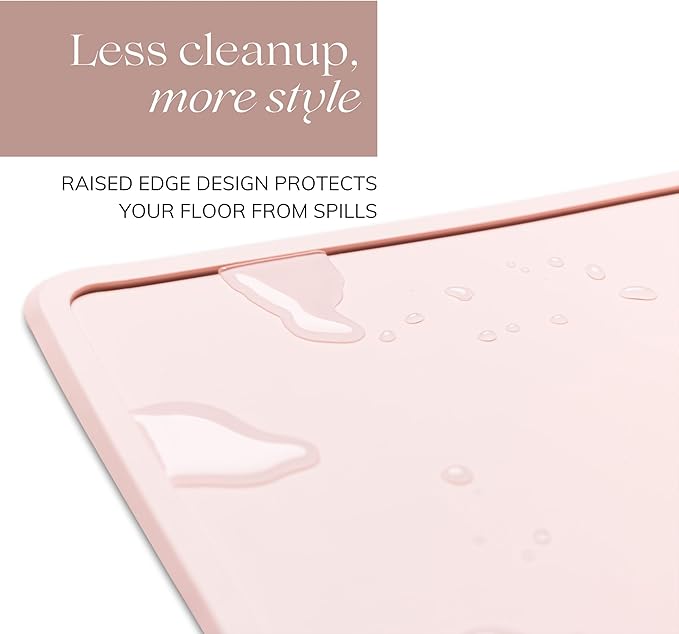 Remy+Roo Peony Silicone Dog Food Mat for Pet Bowl | 100% Waterproof | Non-Slip | Dishwasher Safe