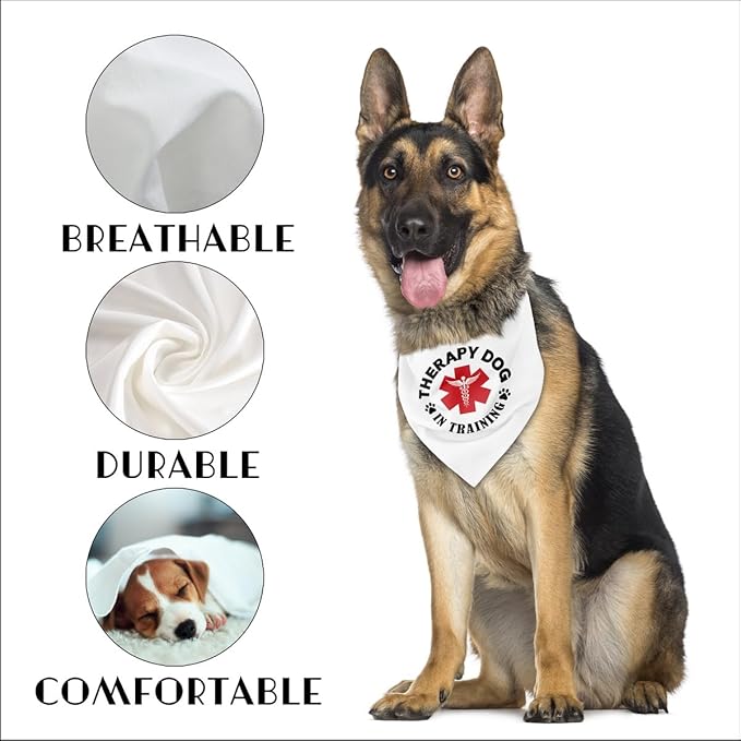 Dog Bandana, Therapy Dog Please Pet Me with, Dogs Scarf Classical Printing, Dogs Scarf Accessories, Doggy Kerchief Pet Kerchief, Christmas Birthday Thanksgiving Doggy Gift A08