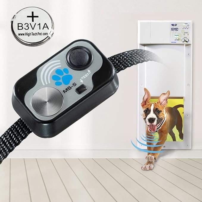 High Tech Pet MS-5 Automatic Pet Door Collar, Genuine Brand Dog Collar for Power Pet Doors - Water Proof, Battery Included - MS-5