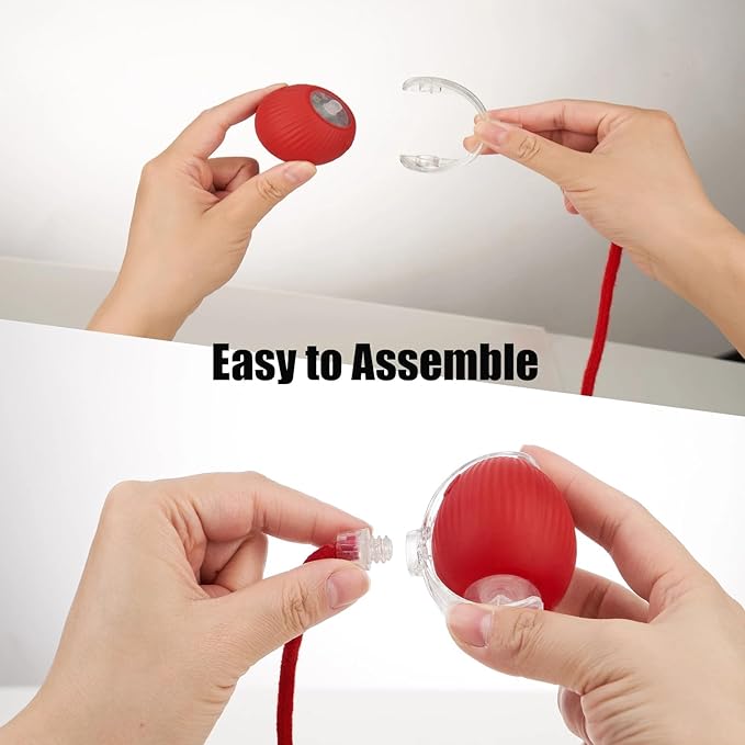 Interactive Dog Cat Toy Ball, Upgraded Rechargable Smart Automatic Rolling Pet Ball with Tail, Fast Moving Toy for Bored Indoor Kitty Puppy
