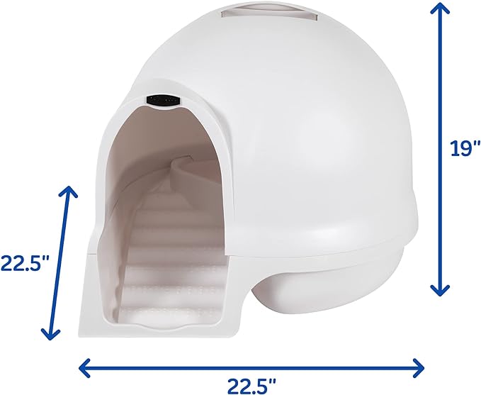 Petmate Booda Clean Step Cat Litter Box Dome (Made in the USA with 95% Recycled Materials)- Pearl White, Made in USA