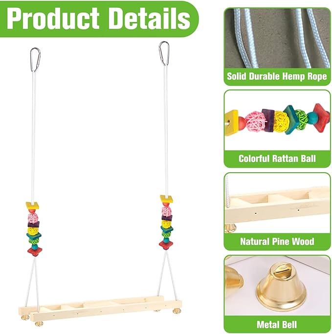 Jorewood Chicken Coop Swings, Outdoor Poultry Exercise Perch for Hens, Roosters