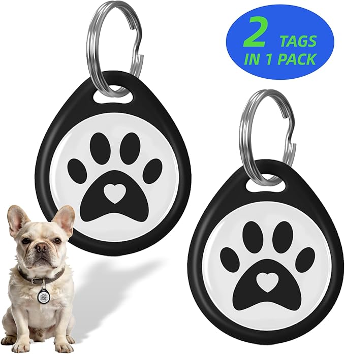 2 Pack QR Code Dog ID Tags for Collar, Smart Personalized Pet ID Tag with Online Profile, Scan to Contact Owner, No Battery No Subscription, Anti-Lost Dog Tag (1.2")