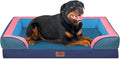 Comfort Expression Orthopedic Dog Bed for Extra Large Dogs 45x35 Inch, Waterproof Egg Crate Foam XL Pet Bed with Removable Bolsters, Dog Couch with Washable Cover & Non-Slip Bottom, Enchanted Cove