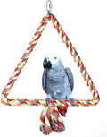 KinTor Medium Triangle Rope Swing Bird Toy Parrot Cage Toys Cages Conure African Grey