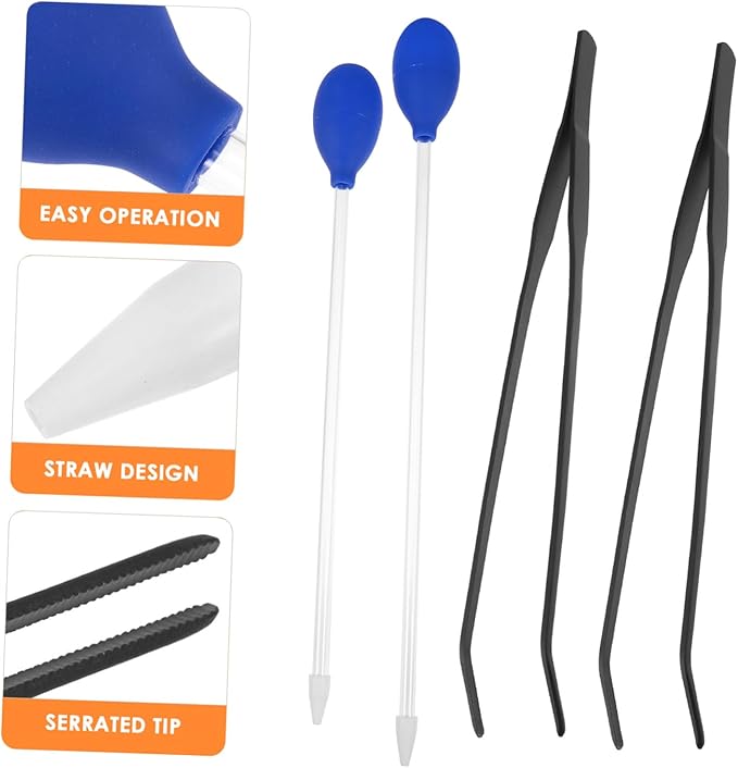 4Pcs Fish Tank Cleaning Tools Aquarium Tweezers Pipette for Easy Water Changes Durable Lightweight Aquarium Accessories for Plants Substrate and Aquatic Pets