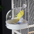 Hanging Brid Bath with Feeder for Cage, 3 in 1 Multifunction Bird Bath/Bowl/House, Bird Cage Accessories Suitable for Small to Medium Birds, Like Lovebirds, Finches, Parakeets, Mannikin