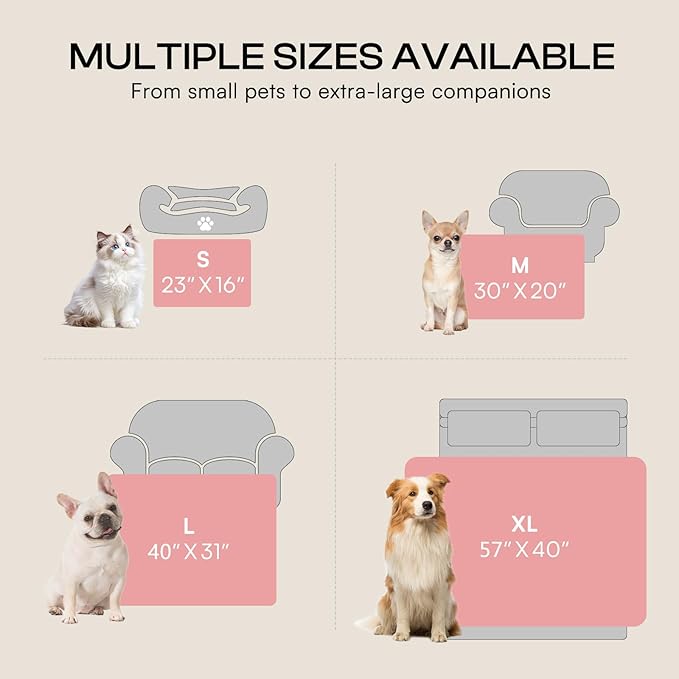 Luciphia Soft 300GSM Fleece Pet Blanket for Small Medium Large Dogs Washable 3D Textured Flannel Cat Puppy Decorative Furniture Protector Throw Durable White, M(30''x20'')