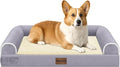 Medium Large Dog Bed Orthopedic Washable: Beds Bolster Medium Large Sized Dog Bed Egg Crate Foam Couch Sofa Waterproof with Removable Cover - Purple