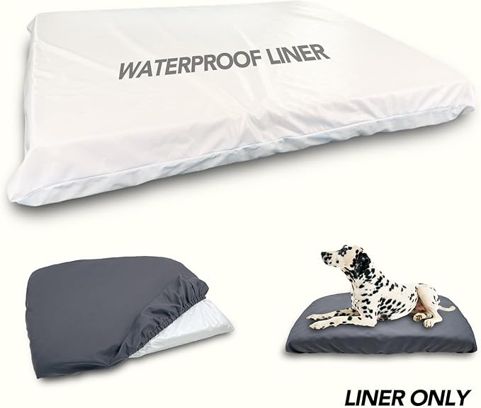 Waterproof Dog Bed Liner, Washable Replacement Cover Reusable Pet Pee Water Resistant Proof with Zipper, Liner Only 47x29 inch