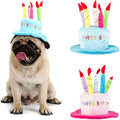 Cute Adorable Dog Cat Birthday Cake Hat Pet Cap Headwear Hat with 5 Color Candles Design Party Custom Accessory (One Size fits Most) (Blue)
