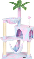 KIYUMI Cat Tree Cat Tower Condo with Sisal Scratching Post for Indoor Cats Tree Furniture with Hammock Perch and Kitten Ball Toys, Multi-Level Pet Activity Center (Rainbow)
