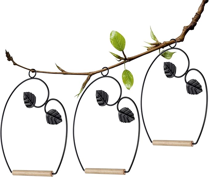 winemana Set of 3 Hummingbird Swings, Rust Resistant Metal Frame, Wooden Dowel, Attach to Bird Feeders, Perfect for Hanging Indoor Office Outdoor Trunk Lawn Patio Garden