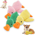 Dog Toys for Aggressive Chewers,2025 Upgraded Dog Chew Toys for Small Large Dogs,Indestructible Puppy Teething Toys,Plush Yellow Stuffed Duck Toy (Yellow+Pink+Green, Large)