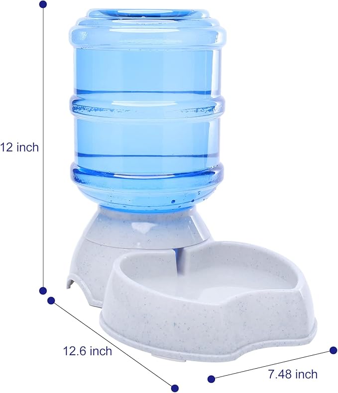 Pet Water Dispenser Automatic for Dogs Cats, BPA-Free, Gravity Refill, Self Feeding for Small Medium Pets Puppy Kitten Rabbit - 1 Gallon (Waterer)