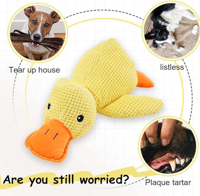 2025 Upgraded Dog Toys, New Durable Calming Duck Toys, Dog Toys for Aggressive Chewers with Soft Squeaker, Fun for Indoor Puppies and Senior Pups (Pink, S-8.66 * 9.87in)