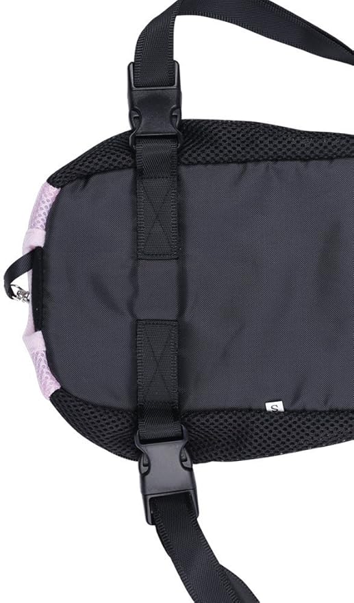 Pet Dog Puppy Cat Carrier Five Holes Backpack Double Shoulder Straps Canvas Cotton Front Chest Backpack Bag(Black, Small)