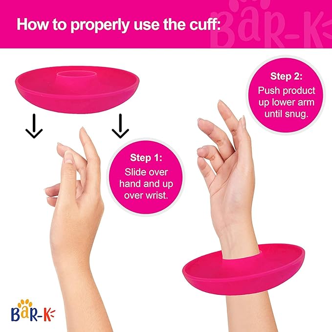 BaR-K Patented Drip Catcher Cuffs - Stops Soap & Water from Running Down Arms While Washing Face, Stay Dry and Clean - Face Wash Wristbands for Spa, Pink Set of 2