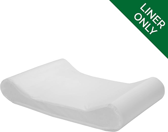 Furhaven Dog Bed Liner Water-Resistant Contour Luxe Lounger Foam Mattress Protector Cover - White, Medium