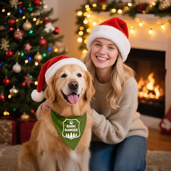 Funny Outdoor Dog Bandana, Puppy Scarf Photo Prop for Outdoor Adventure Hiking Camping Mountain, Gifts for Ranger (Forest)