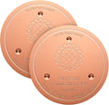 Mellbree 2-Pack Bird Bath Copper Disk, 0.6mm Reinforced 99.99% Pure Copper Cleaning Disk with Triple-Point Support for Physical Safe Clean Water, Universal Fit for Outdoor Birdbath, Bowl (Sunflower)