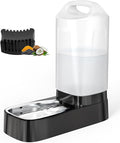 Automatic Dog Water Bowl Dispenser with Filter - 2.4 Gal Large Gravity Auto Pet Water Feeder Waterer with Stainless Steel Bowl & Easy Carry Handle for Large Dog Cat Multi Pet Use