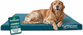 FurHaven Water-Resistant Orthopedic Dog Bed for Large Dogs, Oxford Polycanvas Mattress with Egg Crate and Solid Orthopedic Foam Base for Joint Support, Washable Cover, Jumbo XL, Deep Lagoon