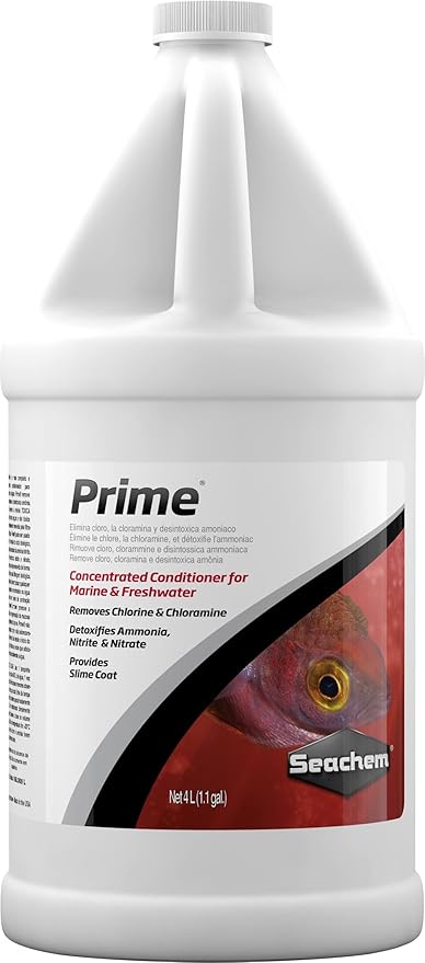 Seachem Prime Fresh and Saltwater Conditioner - Chemical Remover and Detoxifier 1 gal