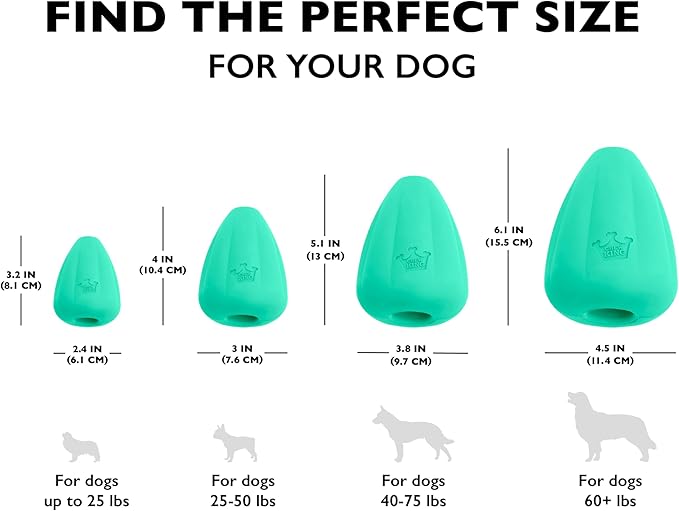 Chew King by Mammoth Premium Treat Dispensing Dog Toy, Durable Natural Rubber Chew Toy, Safety Air Vent, Interactive Enrichment Toy for Aggressive Chewers, Large Pack of 2- Teal