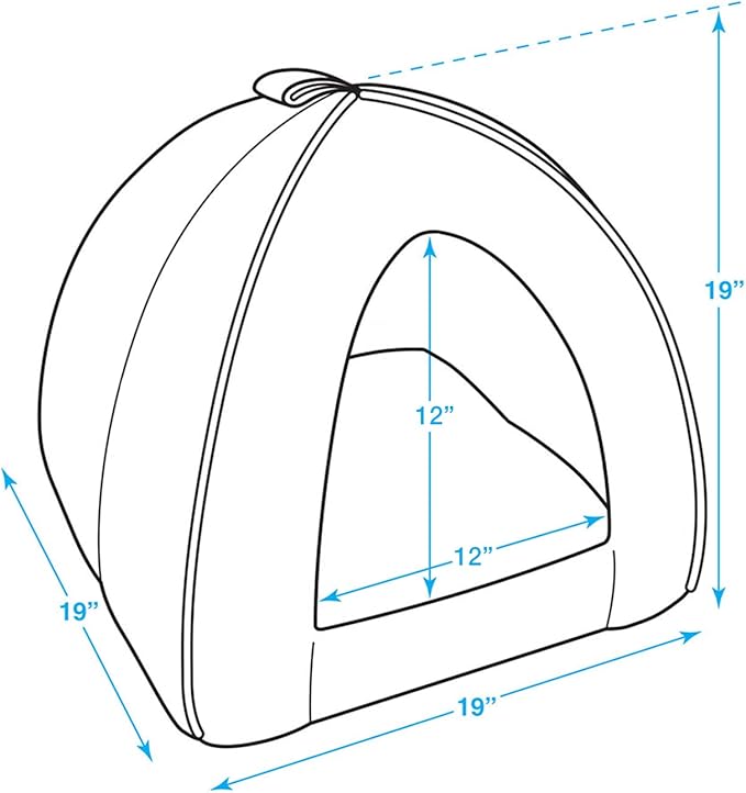 Best Pet Supplies Dog House Bed Crate Mat Tent Indoor Round Soft Plush for Small, Medium, and Large Breeds - Brown Linen, 19 x 19 x H:19"