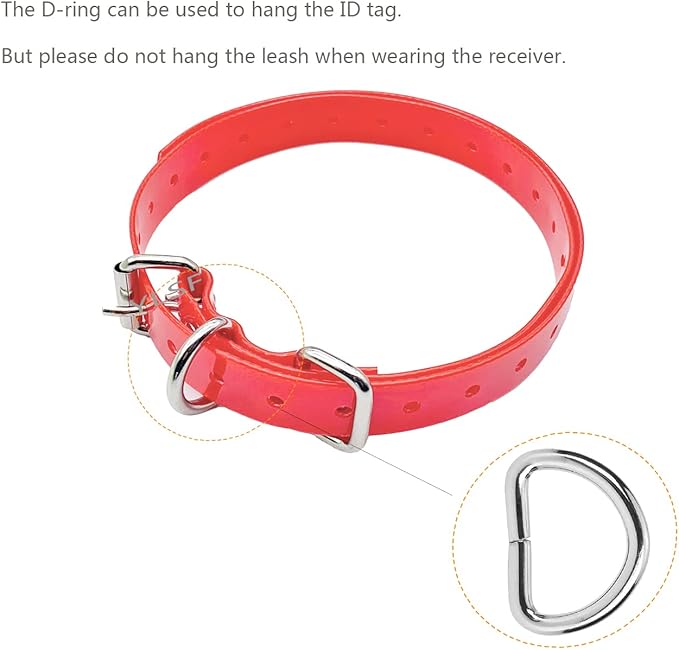 Dog Collar Strap for Most of Electronic Training Shock Collar Receivers-Adjustable Durable Waterproof Odorless 3/4 Inch Collar Replacement for Barking Fence-Pet TPU Collar Strap