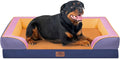 Comfort Expression Orthopedic Dog Bed for Extra Large Dogs 45x35 Inch, Waterproof Egg Crate Foam XL Pet Bed with Removable Bolsters, Dog Couch with Washable Cover & Non-Slip Bottom, Orange Breeze