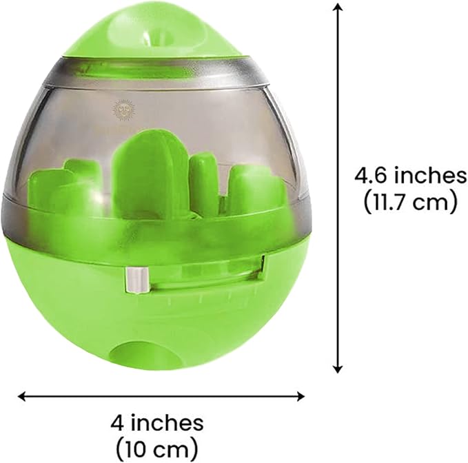 SunGrow Puppy, Small Dog Breeds, and Cat Treat Ball, Slow Pet Feeder, Boredom Buster, Adjustable Food Dispenser, Ends Naughty Chewing and Bloat, Encourages Exercise, Interactive Puzzle Feeder, 4.6”