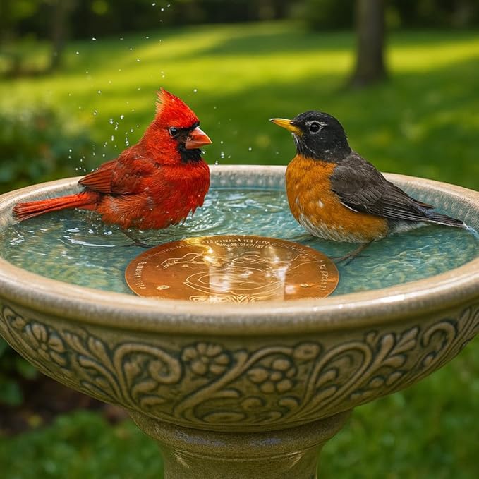 Erva 3-Pack Copper Bird Bath Purification Disk - Made in USA and Maker of The Original - Natural Chemical-Free Bird Bath Purification