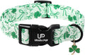 St. Patrick's Day Dog Collar, UP URARA PUP Shamrock Adjustable Pet Collar with Quick Release, Daily Dog Accessories for Small Medium Large Dogs