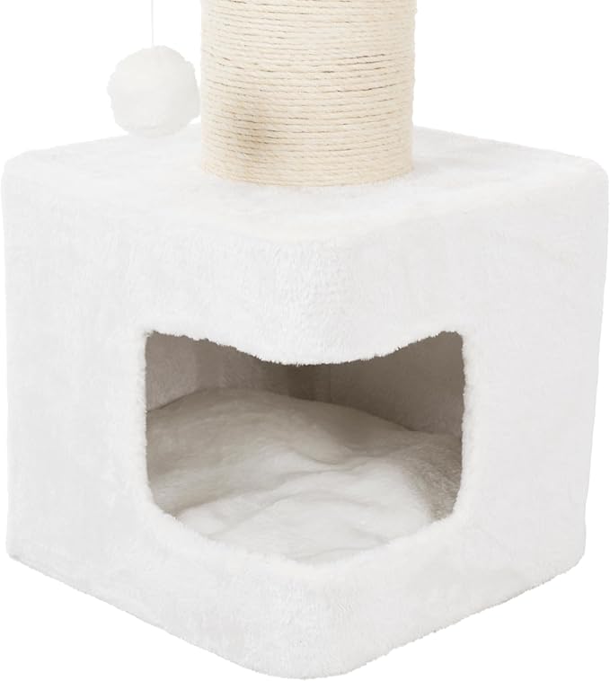 Trixie Ava Cat Tree – Cat Tower with Condo & Thick Scratching Post, Includes Removable Cushions – Indoor Cat Furniture for Scratching & Climbing – Gray, 16.5" x 16.5" x 33.9"