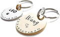 HM001 Cats Dogs ID Tags Personalized Lovely Symbols Pets Collar Name Accessories Custom Engraved Supplies for Four Legged Child Necklace Chain Anti-Lost Metal Simple Charm (Shiny Brass, Small 0.94")