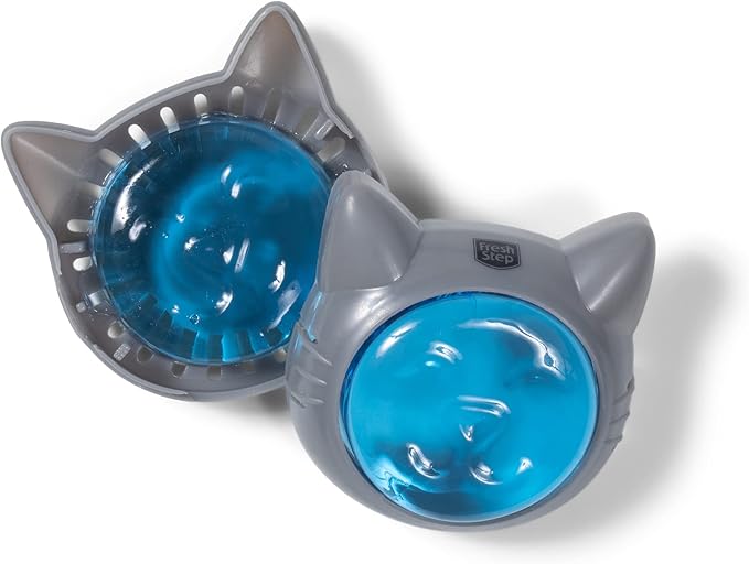 Fresh Step Cat Litter Box Deodorizing Gel Pod - Cat Litter Box Deodorizer - Combats Odors and Neutralizes Smells to Keep Your Home Clean - 1 Adhesive Devices + 2 Gel Refills