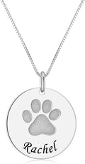 Personalized Cute Dog Cat Paw Name Necklace Forever Love Custom Heart Pendant Pet Name Necklace Gift for Pet Lovers