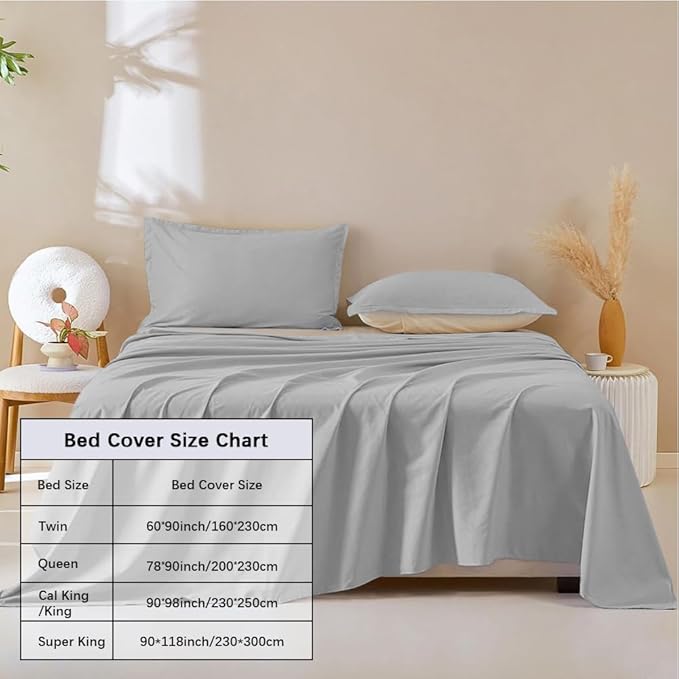 DUJUIKE Waterproof Bed Cover for Dog and Cats,Pet Hair Resistant Bed Sheet Cover, Protective Bed Liner Cover with 100% Waterproof Breathable Thin Fabric (Cal King/King 98 * 90 inch, Grey)