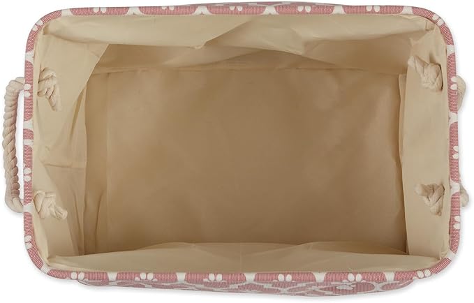 Bone Dry 6192 Pet Storage Collection Lattice Paw Print, Medium Rectangle, Rose