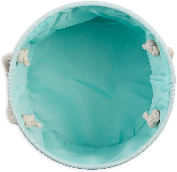 Bone Dry Pet Storage Collection Collapsible Bin, Small Round, Aqua