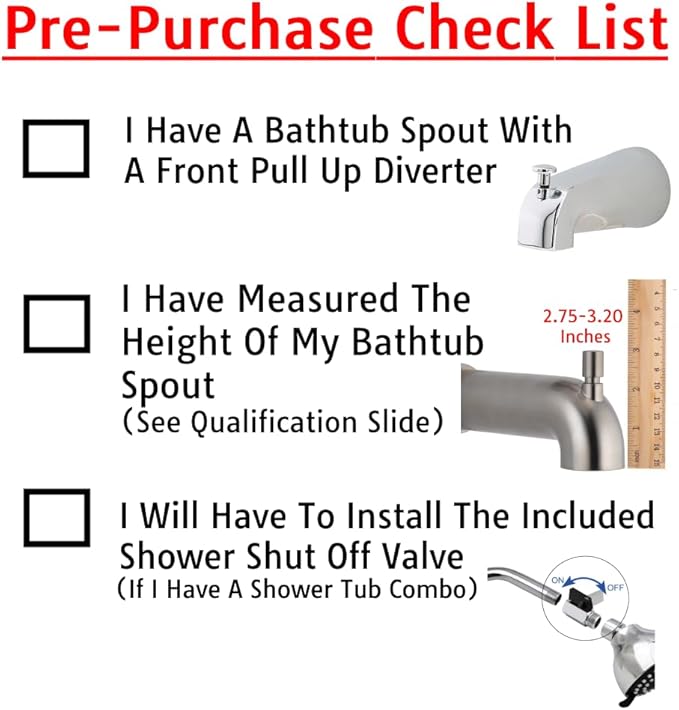 Wondurdog LARGE Sized Bathtub Spout and Garden Hose Attachment Dog Wash Kit w/Splash Shield and Rubber Scrubbing Teeth. Tub Spouts with Front Pull Up Diverter Only. Max Height 3.20". Home Pet Grooming
