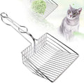 Cat Litter Scoop, Durable Metal Pet Kitty Kitten Sifter Heavy Duty with Long Handle Pet Kitty Dog Pooper Scooper, Easily Clean Litter Box