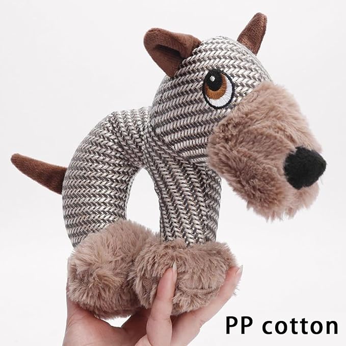 Xcho Linen Safari Companions Squeaky Dog Chew Animals Indestructible Dog Chew Toys Puppy Toys to Keep Them Busy for Small Medium Dogs Uitable for Indoor and Outdoor Throwing Play(Elephant)