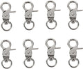 8 Pcs Bird Cage Lock Bird Cage Lobster Clasp, Birdcage Lock Birds Cage Clip Dove Cage Door Keychains Swivel Clip Rabbit Cage Door Locks Purse Hooks to Rotate Shackle Stainless Steel Iron Wire