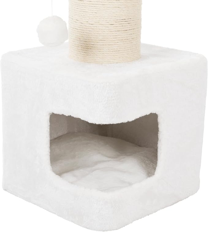 Trixie Ava Cat Tree – Cat Tower with Condo & Thick Scratching Post, Includes Removable Cushions – Indoor Cat Furniture for Scratching & Climbing – Gray, 16.5" x 16.5" x 33.9"