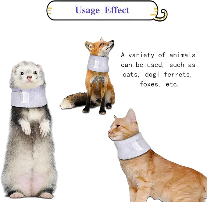 Cat Cone Collar for Pet with Spinal IVDD Issues After Surgery Recovery, Adjustable Cat Neck Brace Elizabethan Collar, Neck Cervical Cone to Stop Licking for Small Medium Dog Puppy Kitten (Grey, S)
