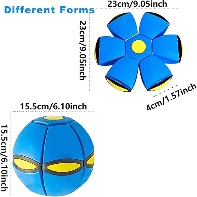 FlidRunest 2PCS Pet Toy Flying Saucer Ball, Flying Saucer Balls Dog Toy, Doggy Disc Balls with 3 Light for Interactive Dog,Cats, Children's Foot Ball,Outdoor Games,Camping Games